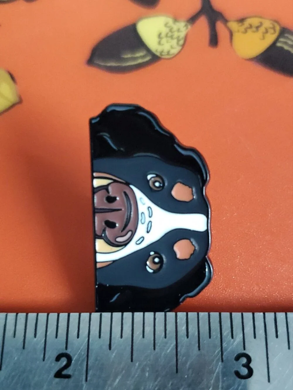 Dog Face Enamel Pin - Black and White Dog Accessory